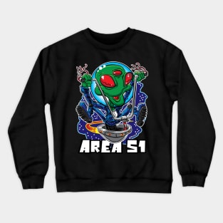 Area 51 Alien UFO with Handlebars Crewneck Sweatshirt